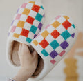 Multicolored Checkered Slippers L/XL