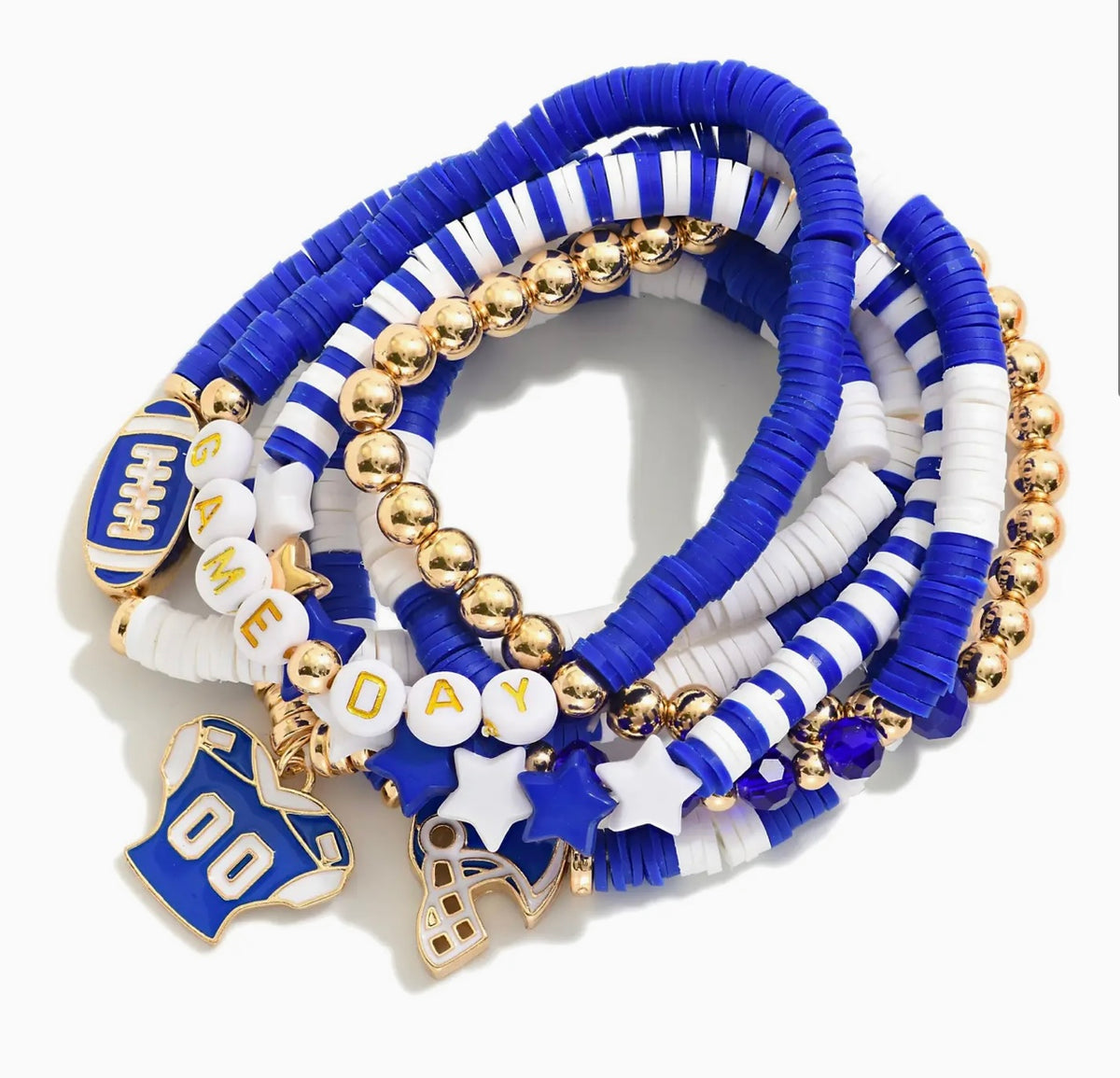 Blue & White Bracelet Stack