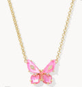 Kendra Scott Bianca Butterfly Pendant Necklace Gold Pink