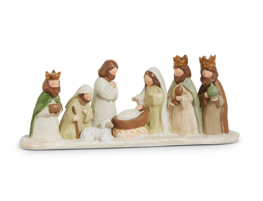 Raz 4” Earthtone Nativity