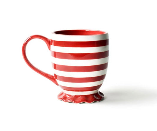 Cotton Colors Red Stripe Ruffle Mug