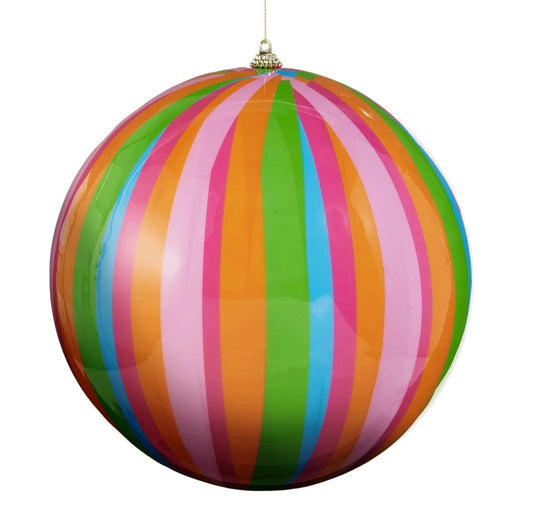 RAZ Striped Ball Ornament