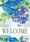 Custom Decor Hydrangeas Welcome Large Flag