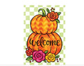 Custom Decor Floral Pumpkins Large Flag