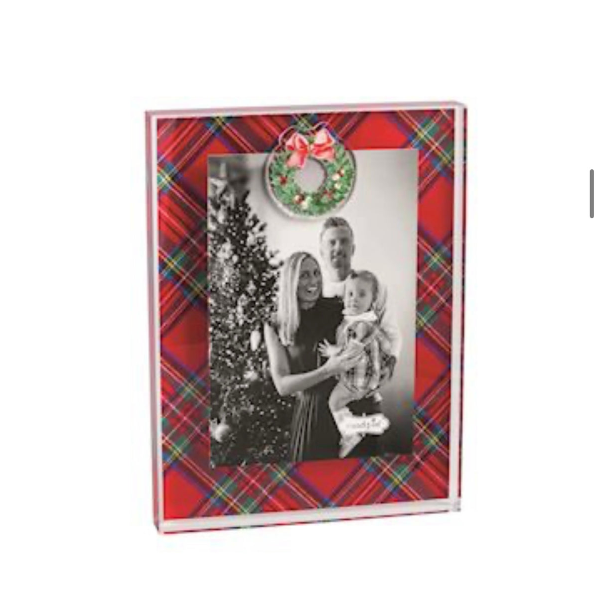 Mud Pie Wreath Tartan Acrylic Frame