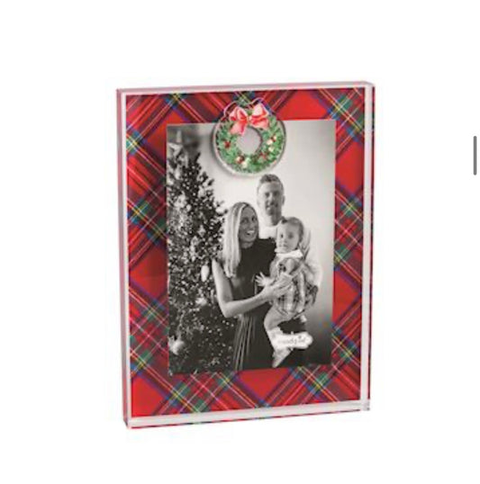 Mud Pie Wreath Tartan Acrylic Frame