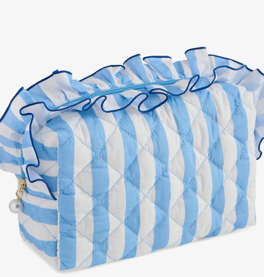 Fancy Large Zip Pouch - Blue