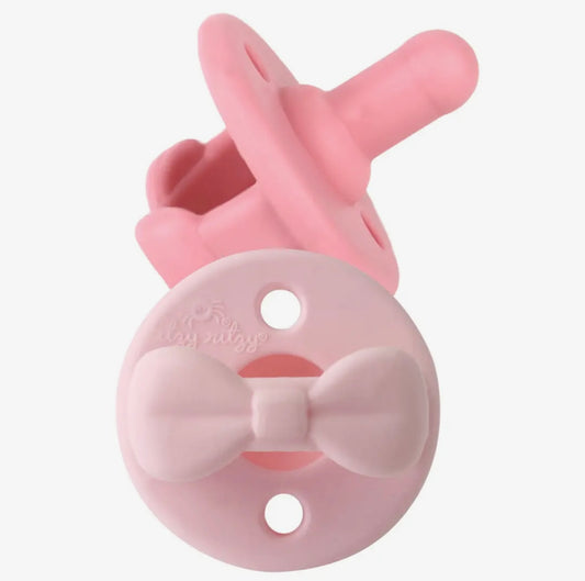 Itzy Ritzy Silicone Soother Sweetie Soother Pink Bows