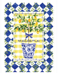Custom Decor Hibiscus Lemon Tree Large Flag