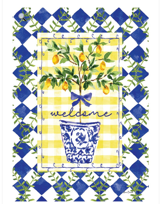Custom Decor Hibiscus Lemon Tree Large Flag