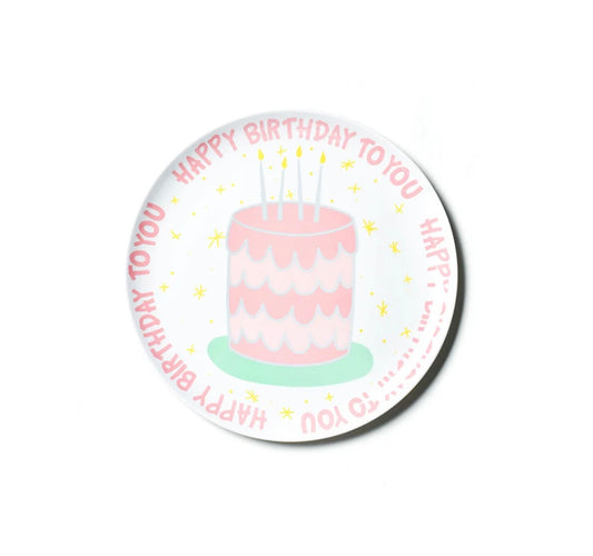 Cotton Colors Pink Happy Birthday Cake Melamine Dinner Plate