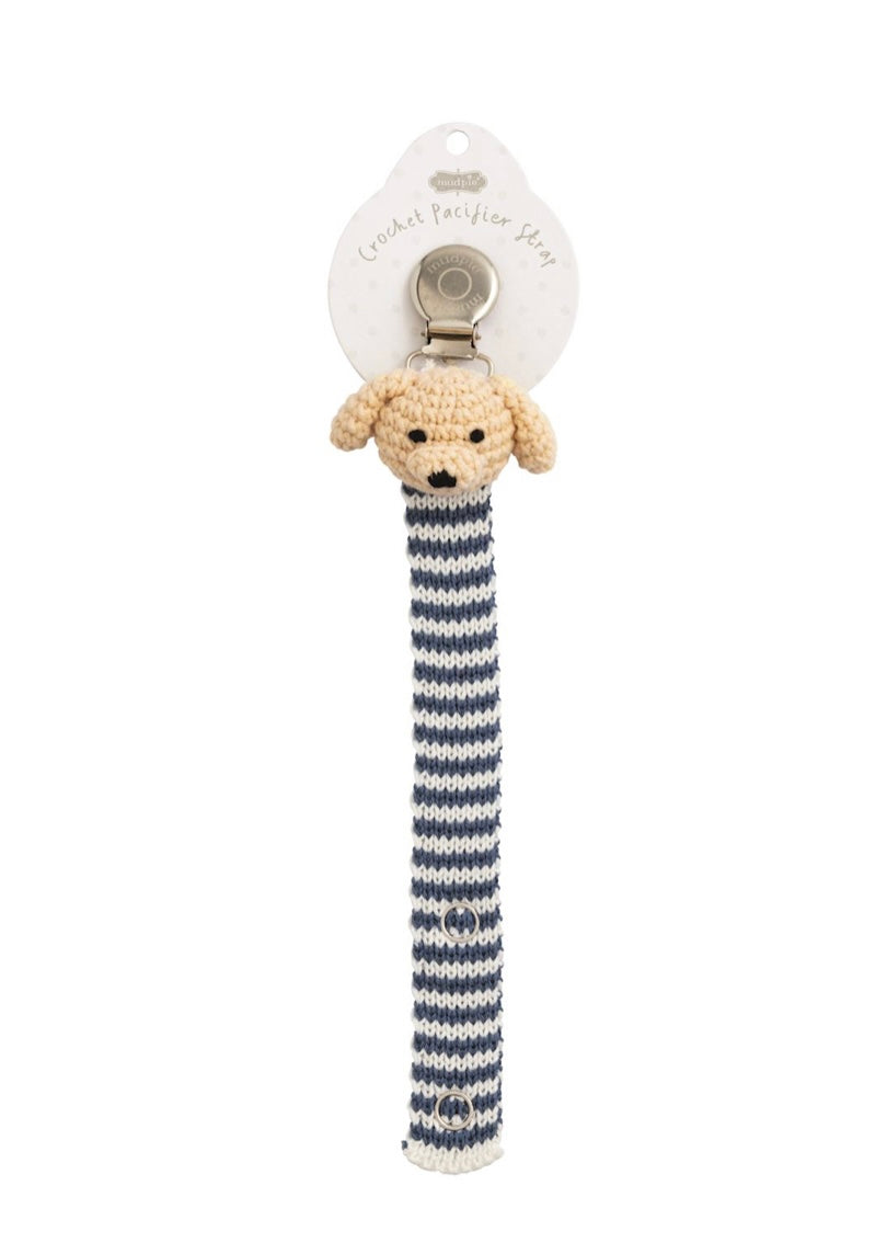 Mud Pie Dog Crochet Paci Clip
