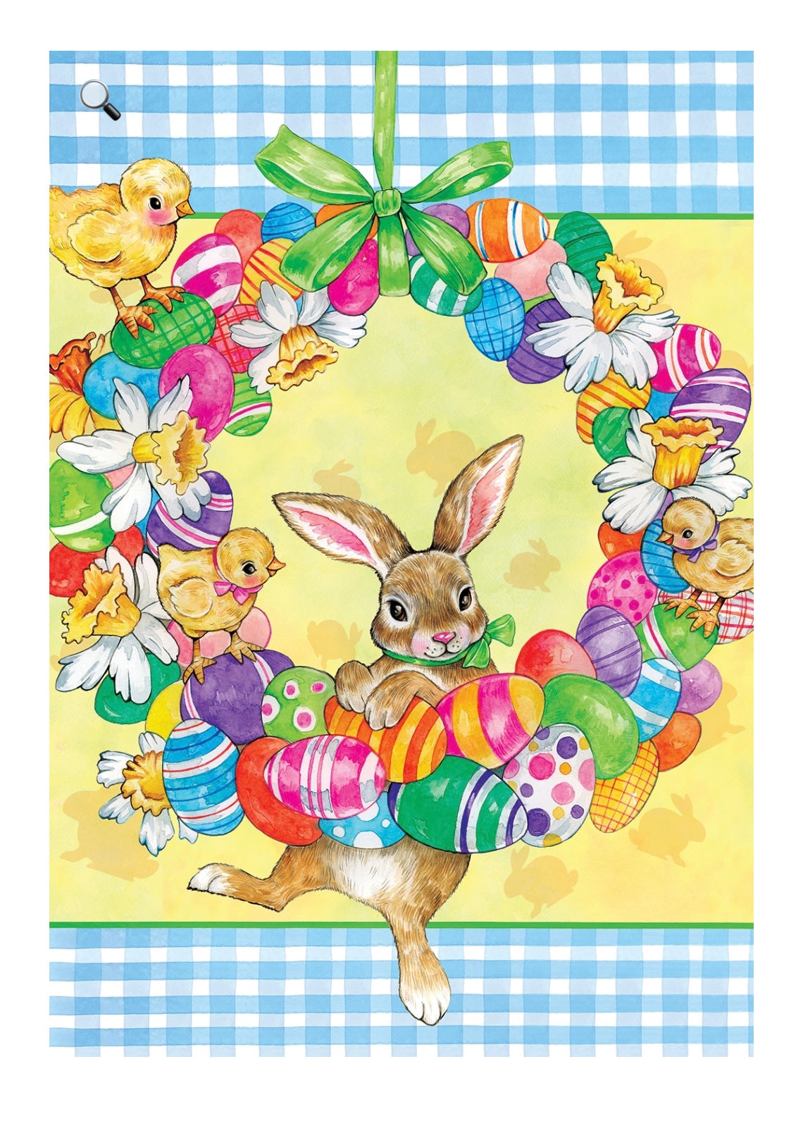 Bunny Wreath Large Flag