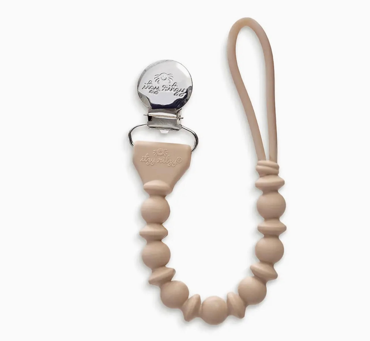 Itzy Ritzy Beaded Paci Strap Toast