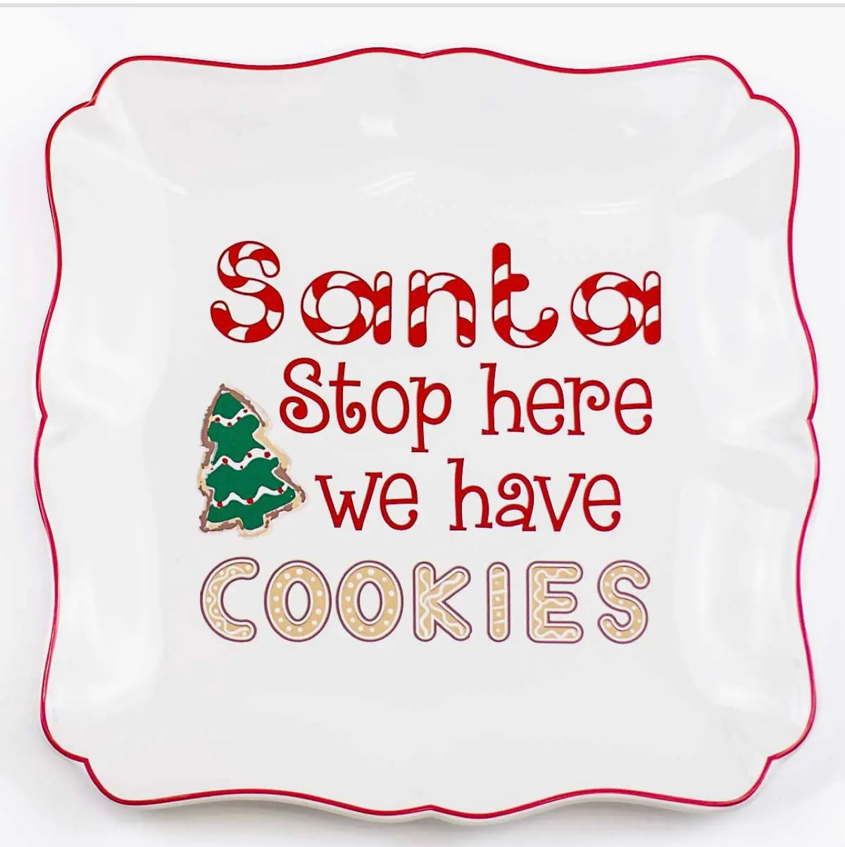Santa Cookies Square Platter