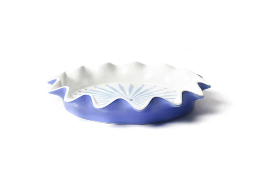 Cotton Colors Iris Blue 8in Ruffle Pie Dish