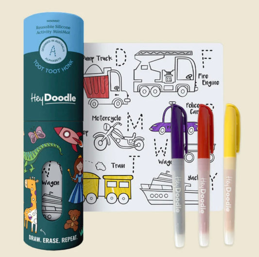 Hey Doodle Toot Toot Honk Mini Coloring & Doodle Mat
