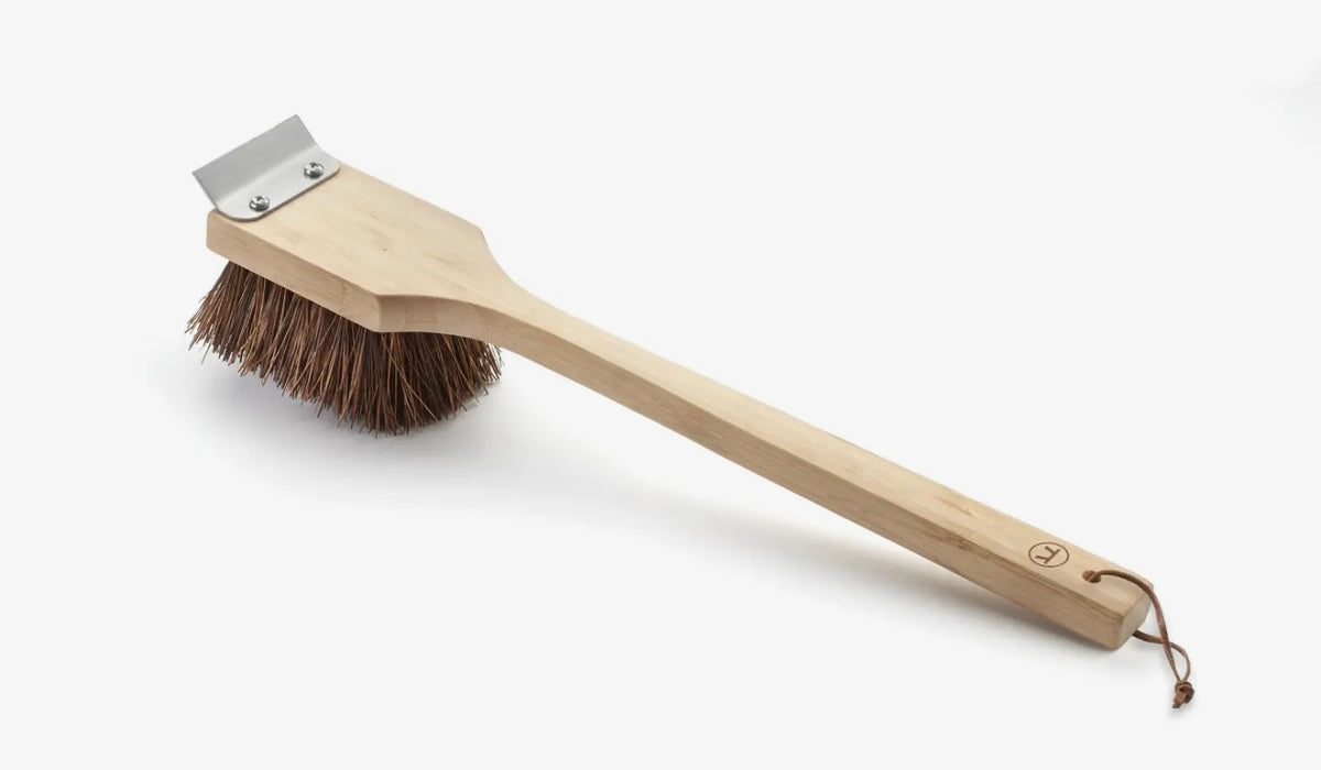 Fox Run Outset Grill Brush w Beechwood Handle, 18.5” x 3” x 4”