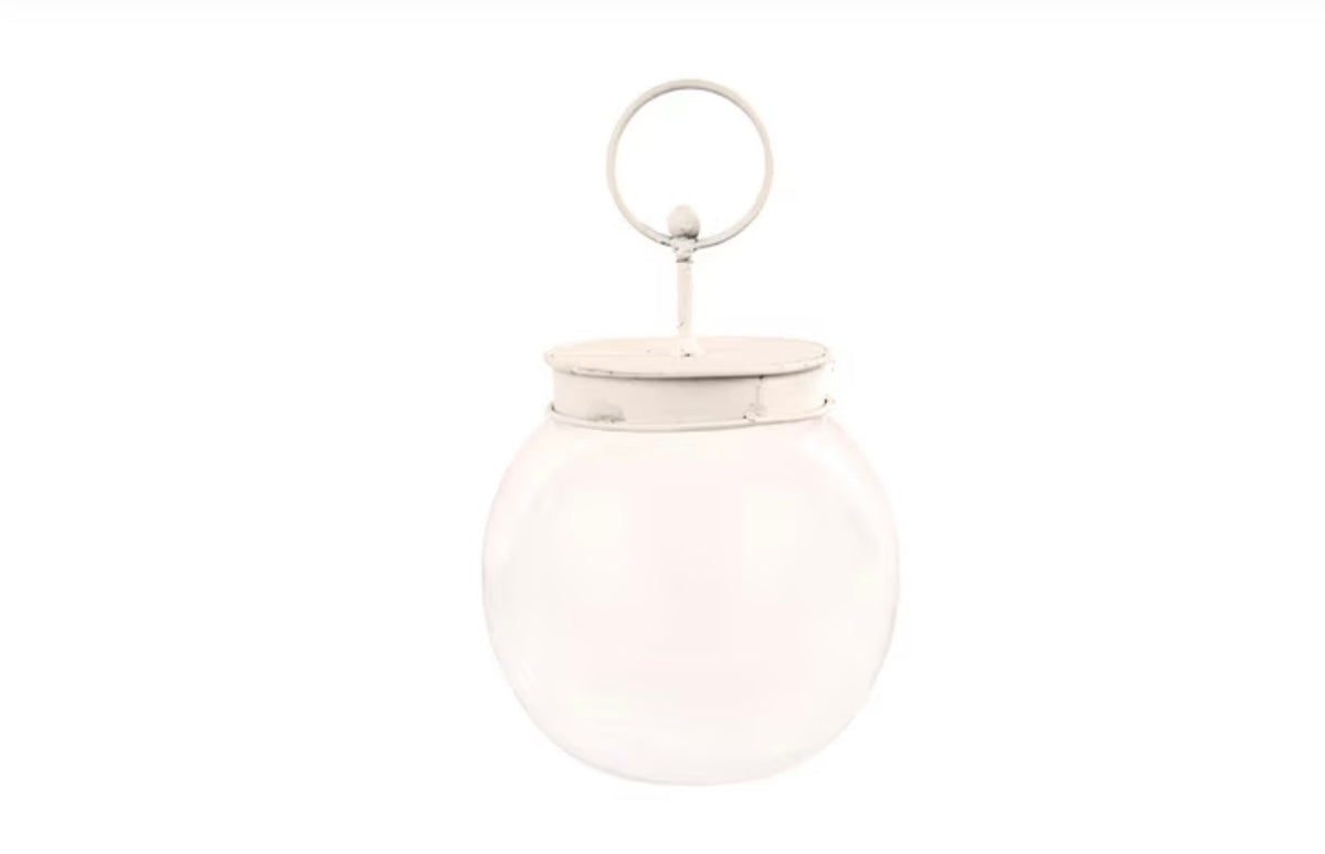 Round Top Bubble Jar w White Lid