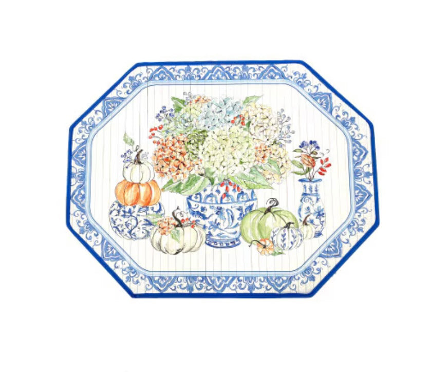 Round Top Autumn Hydrangea Bamboo Mat