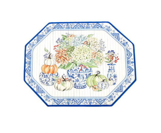 Round Top Autumn Hydrangea Bamboo Mat