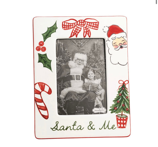 Mud Pie Xmas Painted Santa Me Frame