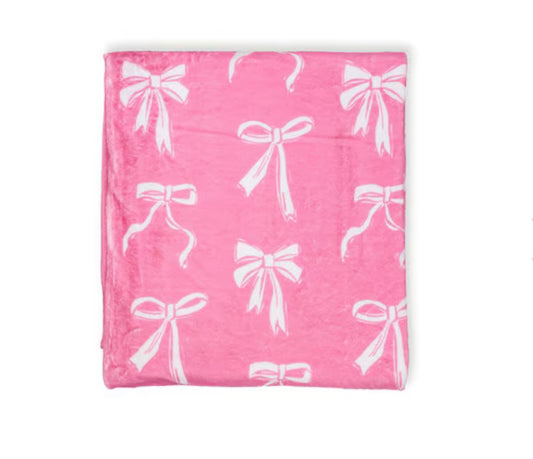 The Royal Standard Hannah Bow Throw Pink 50x60