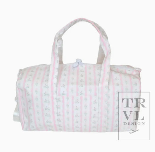 TRVL Design Weekender - Ribbon Floral Pink Duffle Bag