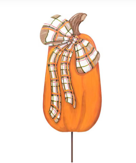 Round Top Modern Plaid Pumpkin Large