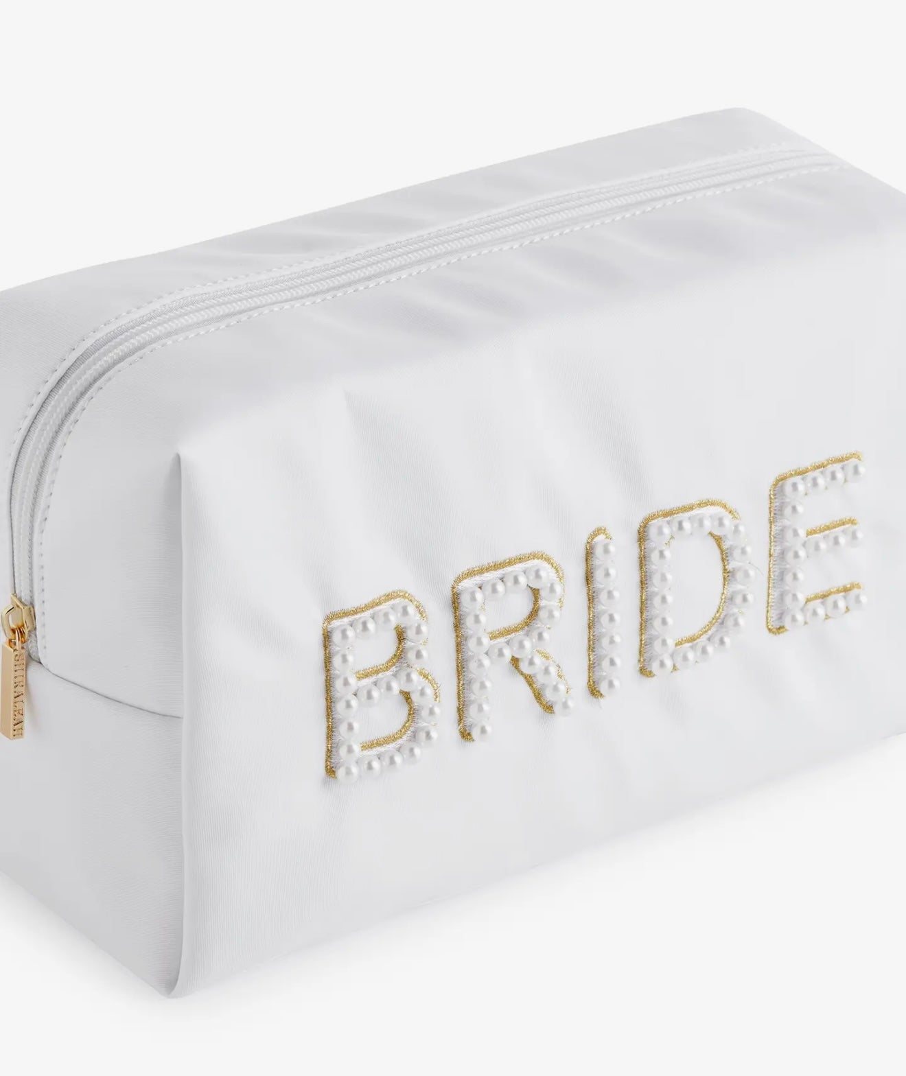 Pearl Bride Large Zip Pouch - White