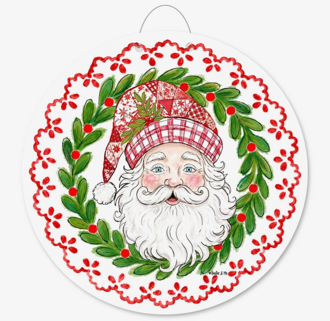 Baxter & Me Quilted Santa Door Hanger