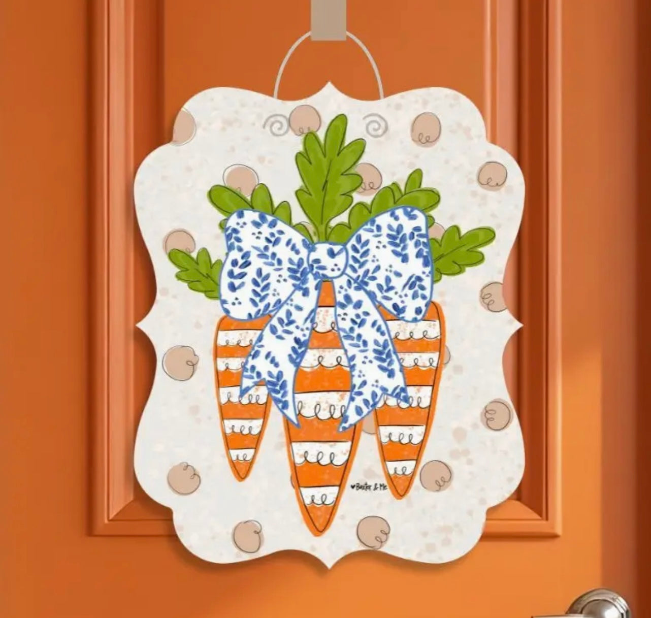 Carrot Patch Trio with Bow Door Hanger