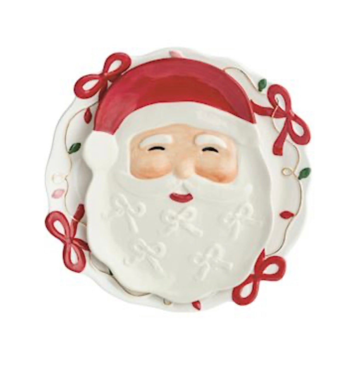 Mud Pie Nested Santa Bow Platter