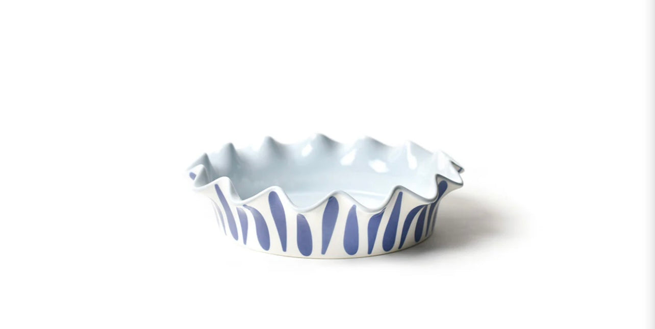 Cotton Colors Iris Blue Ruffle Pie Dish