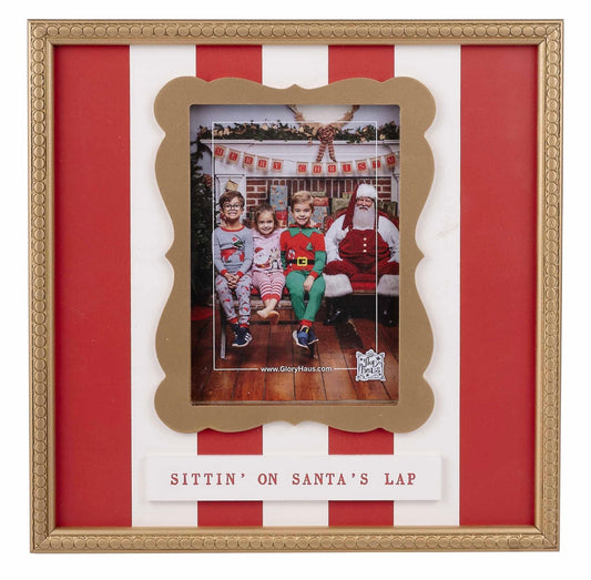 Gold Trimmed Sittin On Santa’s Lap Frame