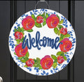 Baxter & Me Rosie Welcome in Blue Door Hanger