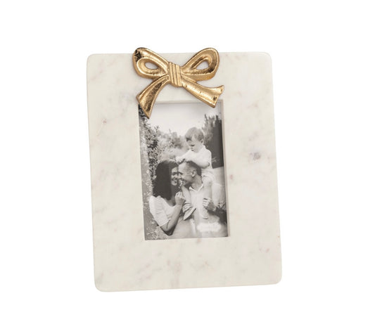 Mud Pie Small Gold Bow Marble Frame