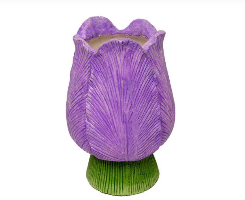 Round Top Purple Single Tulip Planter