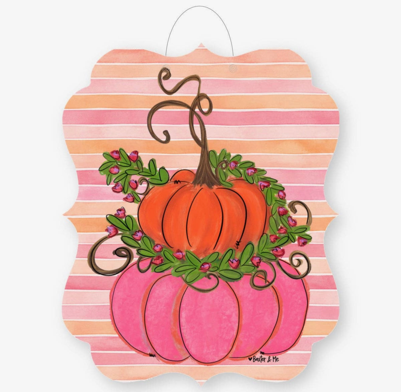 Baxter & Me Sherbert Pumpkin Stack Door Hanger