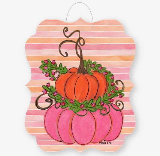 Baxter & Me Sherbert Pumpkin Stack Door Hanger