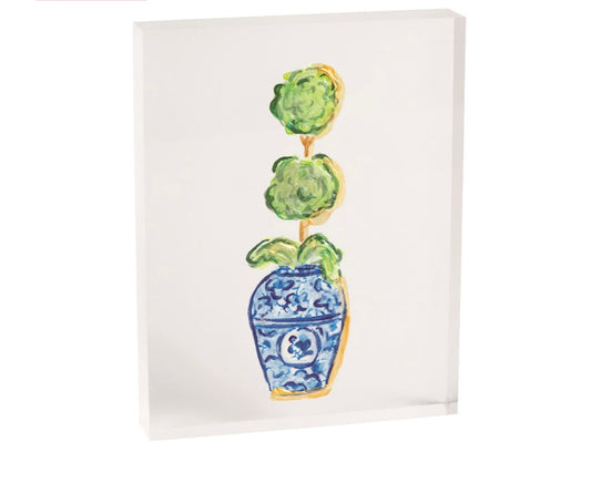 Mud Pie Single Topiary Acrylic Plaque