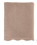 Mud Pie Taupe Scalloped Throw Blanket