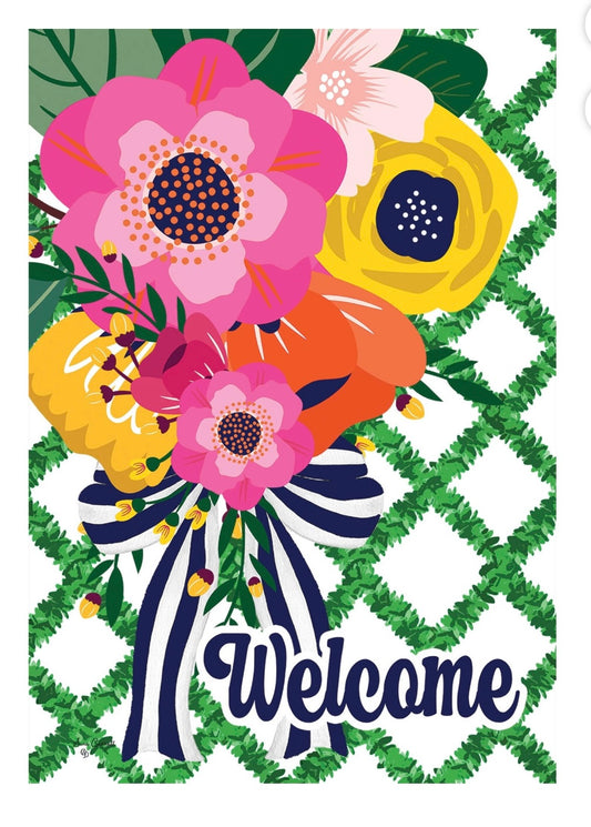 Custom Decor Floral Lettice Large Flag