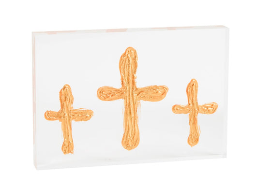 Mud Pie Triple Acrylic Cross Plaque