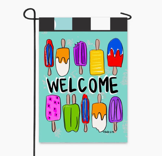 Welcome Popsicles Garden Flag