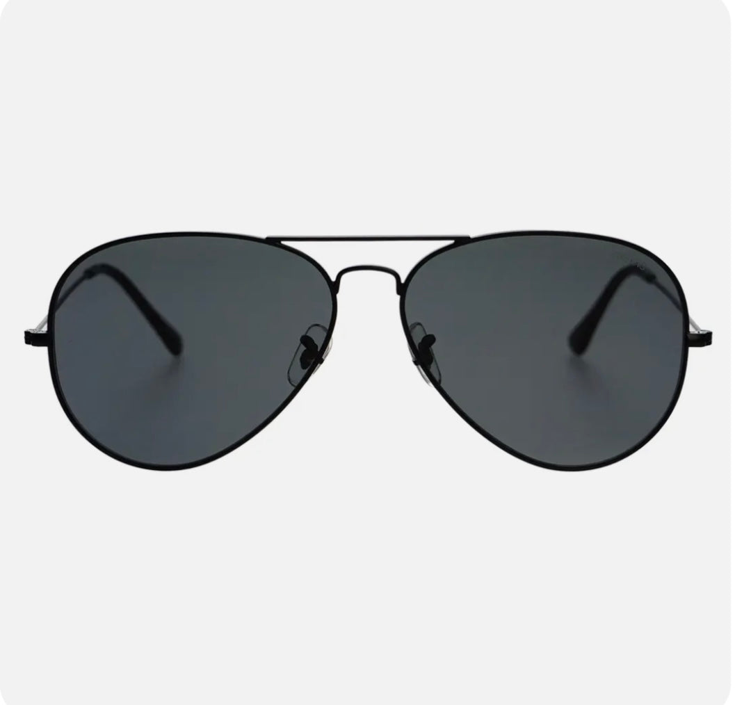 Freyers Eyewear Morgan Large Unisex Aviator Sunglasses - Black