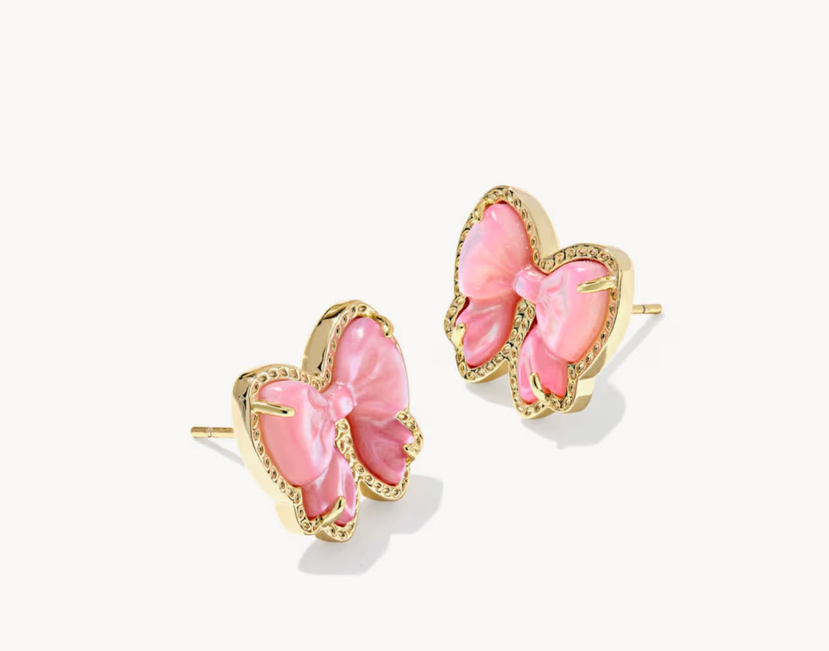 Kendra Scott Haley Bow Stud Earrings : Gold Blush