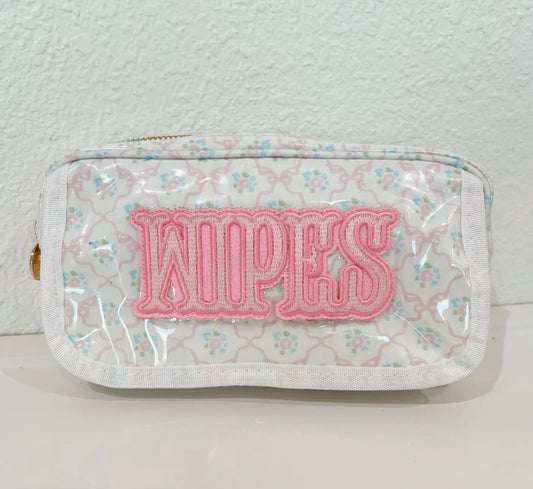 Wipes Pouch - Clear Coat Bag - Pink