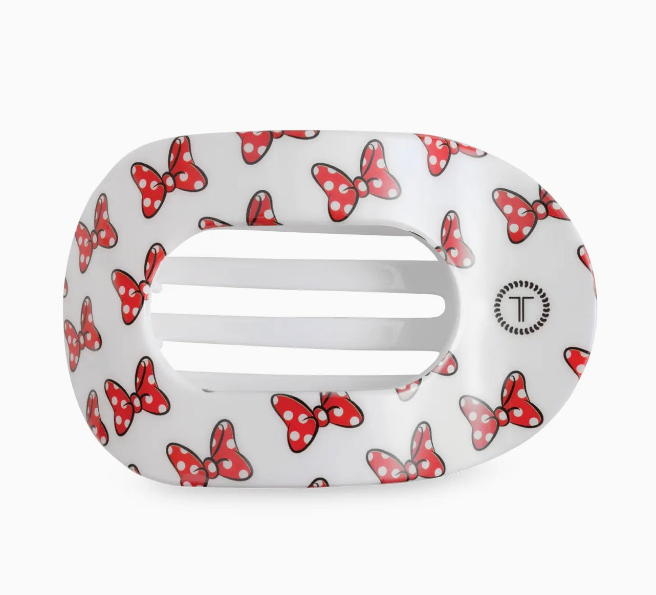 Teleties Flat Round Hair Clip - Large - Minnie Mouse Loves Her Bows