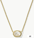 Kendra Scott Daphne Frame Pendant Necklace: Gold Ivory